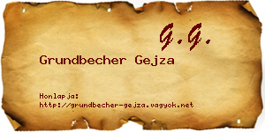 Grundbecher Gejza névjegykártya